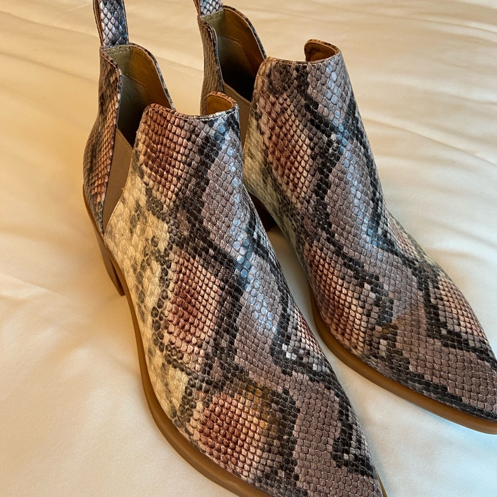DV by Dolce Vita Gray and Pink Ankle Booties with Low Heel